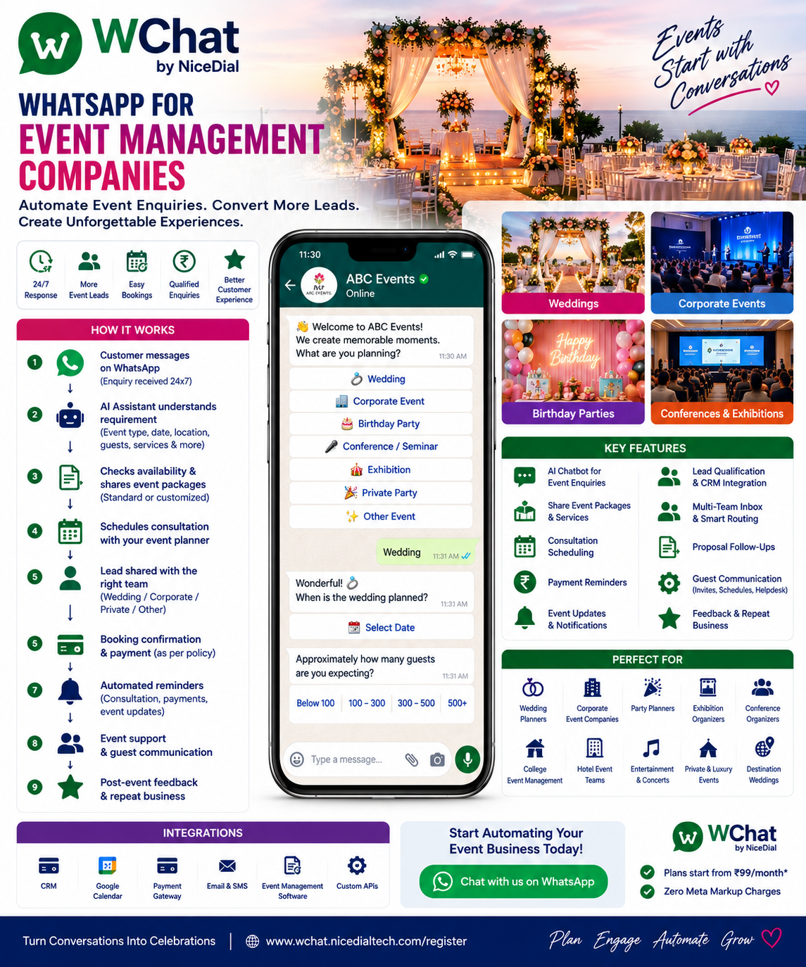 Whatsapp for event management companies